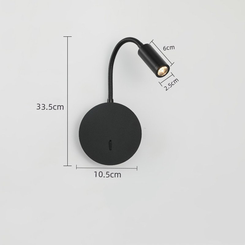 Bedside Reading LED Light Wall Mounted Flexible Gooseneck Reading Lights Headboard Bedside With Switch