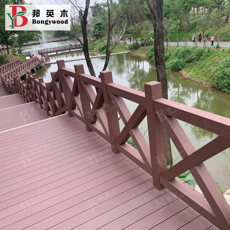Easy to Install Rot Proof wood plastic composite WPC railing and waterproof guardrails for outdoor garden