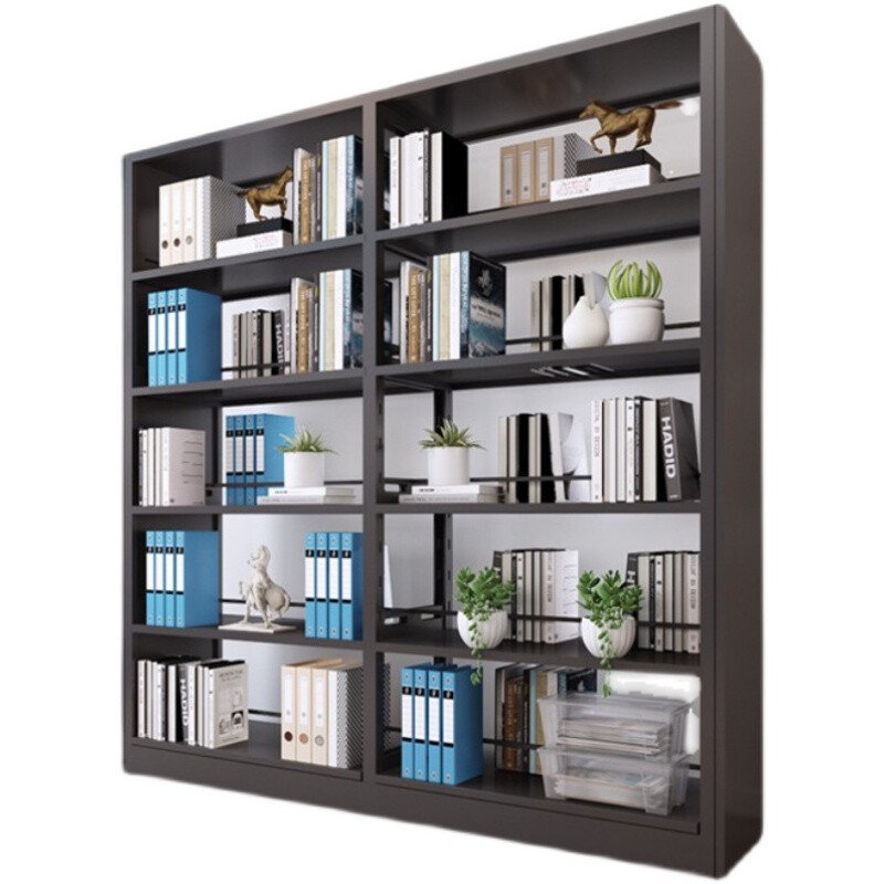 Customizable Sizes Available Wall Metal And Wood Book Shelves With TV Unit Can Be Added With Light Strip For Less Space