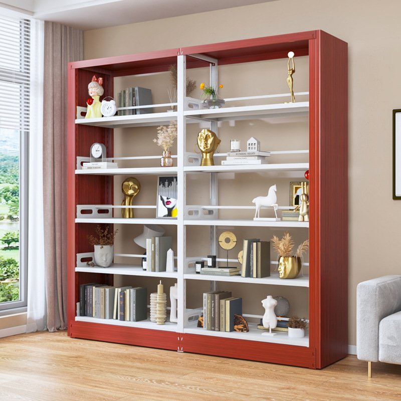 Customizable Sizes Available Wall Metal And Wood Book Shelves With TV Unit Can Be Added With Light Strip For Less Space