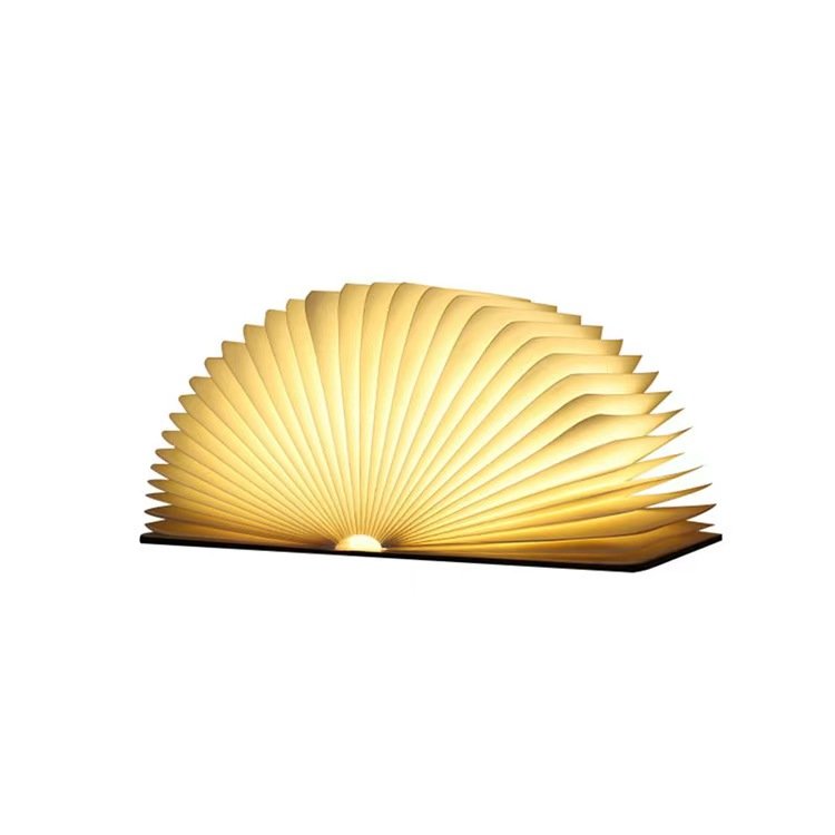 Creative Red Folding Book Light Sound LED Night Light Music Touch Luminous Reading Lamp Flexible Small Size Gift