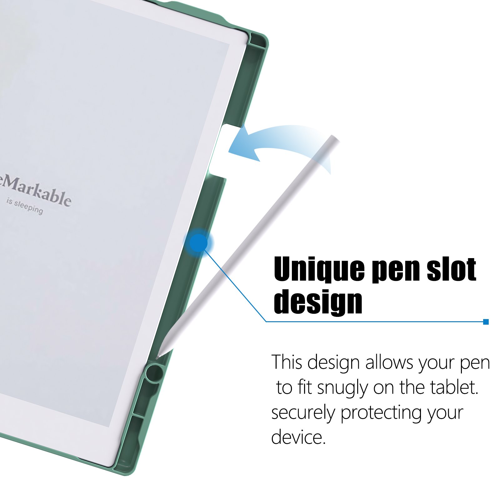 NET-CASE Case for Remarkable 2 Paper Tablet- Multi-Viewing Adjustable Folding Book Folio Cover - with Built-in Pen Holder