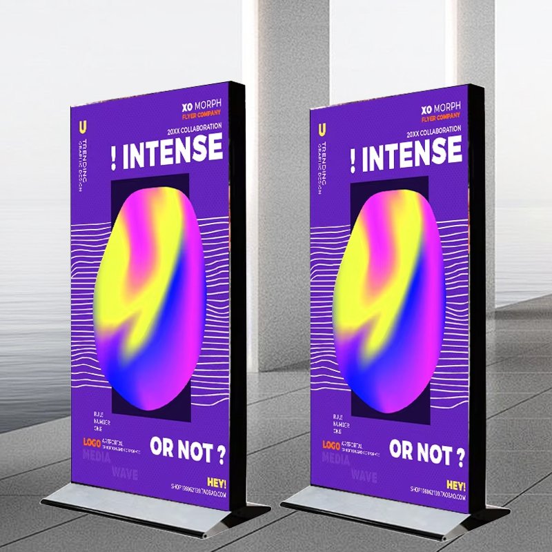 Luminous floor light box sign outdoor led soft media light box moving double-sided vertical store advertising stand