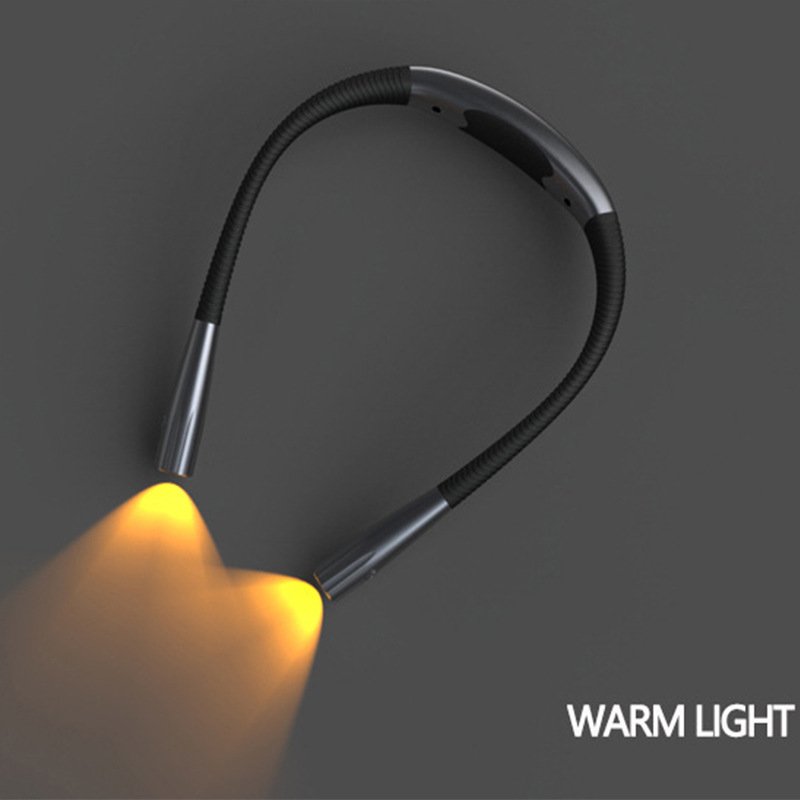 Portable USB Rechargeable Book Light Flexible Hands-free Led Neck Light Hug Reading Lamp Led Night Light
