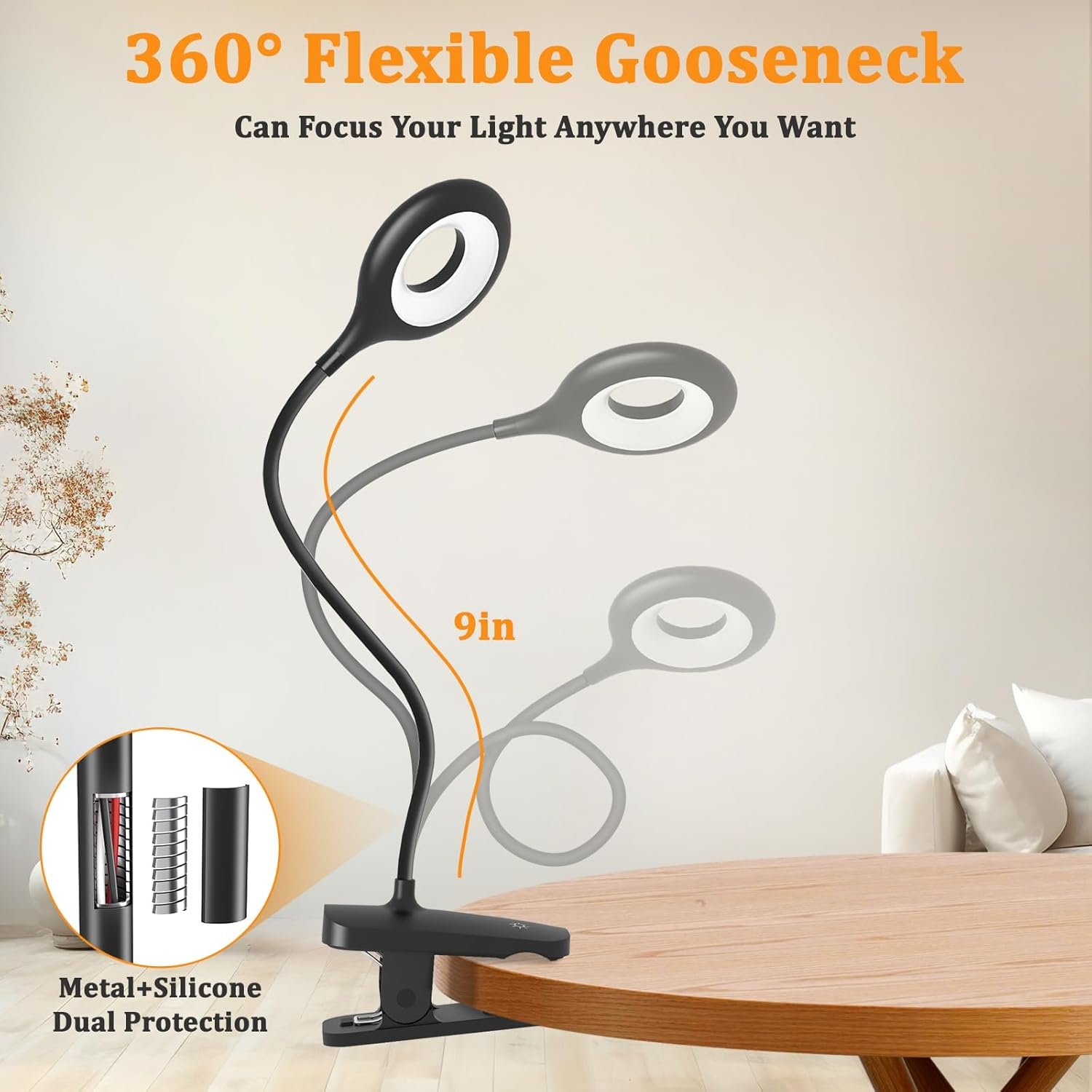 Tsinye New Design Metal Table Lamp LED eye protection Dimmable Rotatable Clip Light Reading Light For Home Hotel Laboratory