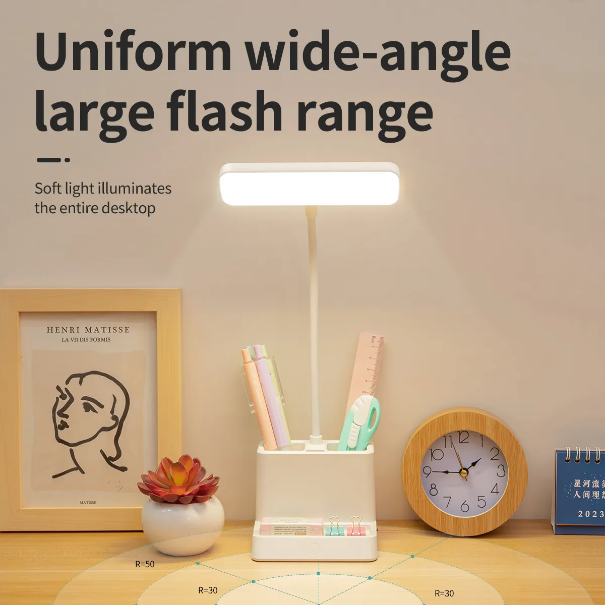 Hot selling adjustable USB rechargeable LED reading and learning book light for children's reading and learning materials