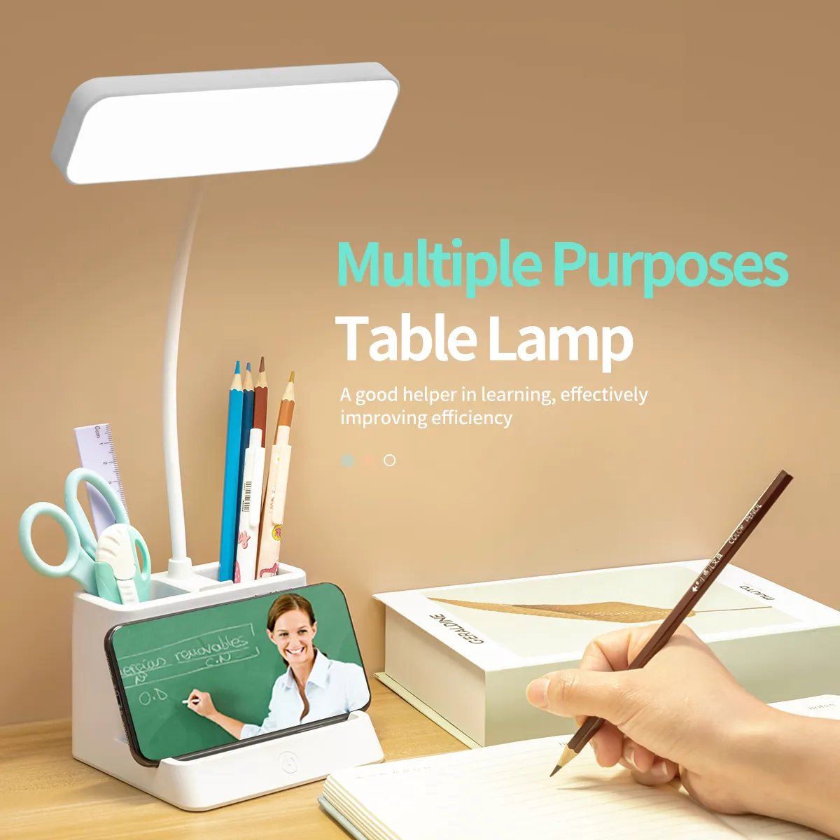 Hot selling adjustable USB rechargeable LED reading and learning book light for children's reading and learning materials