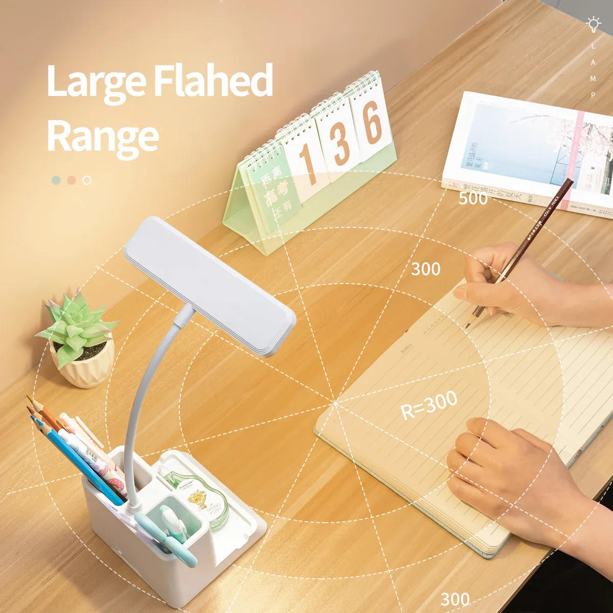Hot selling adjustable USB rechargeable LED reading and learning book light for children's reading and learning materials