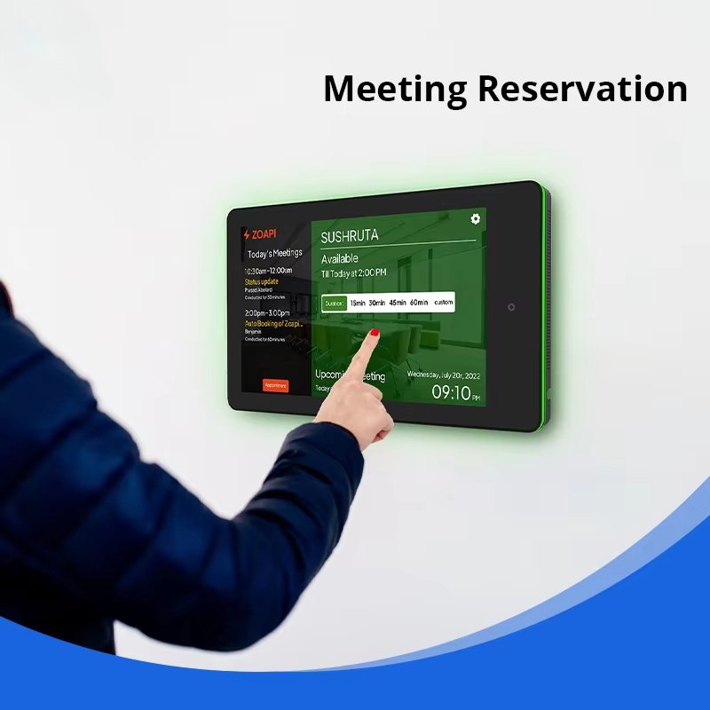 Wall mount 10 inch capacitive touch POE Surrounding LED Light Bar Booking System Meeting room android tablet industrial