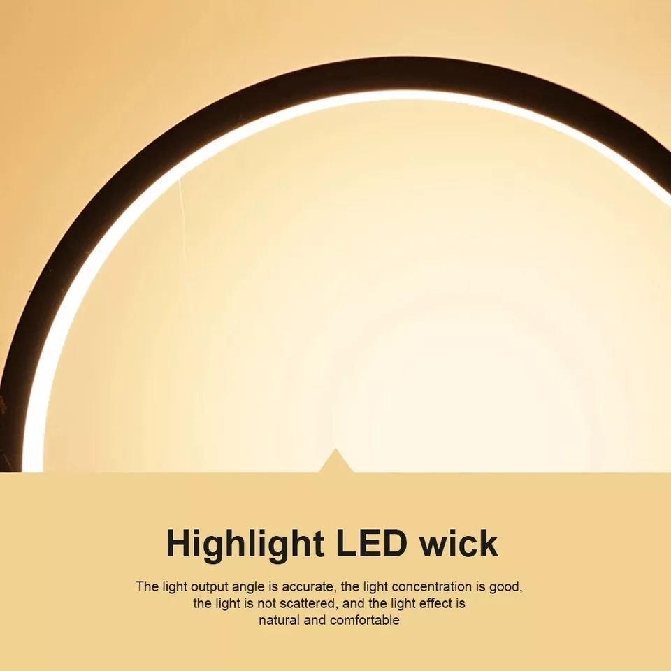 25CM LED table lamp for bedroom Round table lamp for living room Black/white dimmable bedside lamp Round nightlight decoration