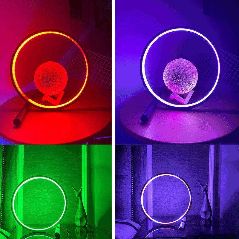 25CM LED table lamp for bedroom Round table lamp for living room Black/white dimmable bedside lamp Round nightlight decoration