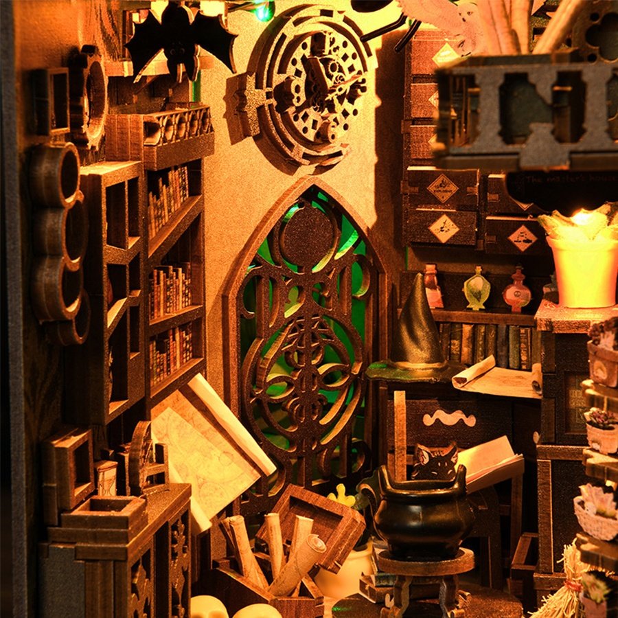 Wholesale The Master's House Book Nook Wooden Decoration Handmade 3D Wooden Puzzle with Led Light