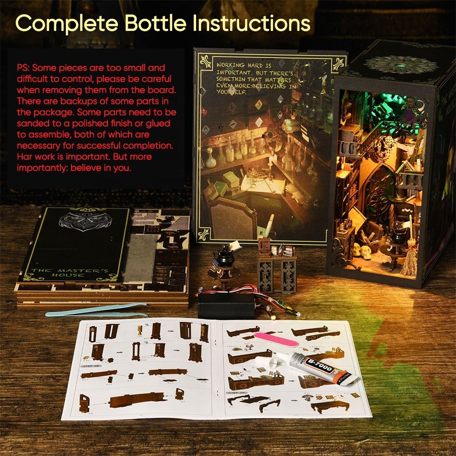 Wholesale The Master's House Book Nook Wooden Decoration Handmade 3D Wooden Puzzle with Led Light