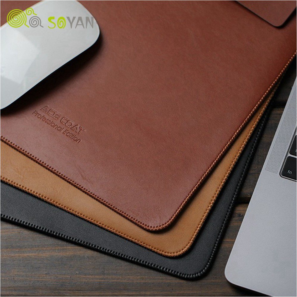 12 11 15 13 Inch Computer Multifunction Briefcase Bag Men Laptop Sleeve, Leather Case Bag for Macbook Air & Pro with Mouse Pad