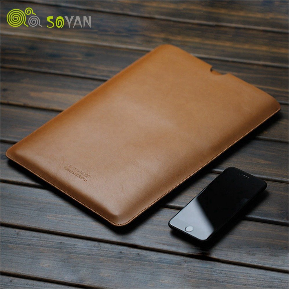 12 11 15 13 Inch Computer Multifunction Briefcase Bag Men Laptop Sleeve, Leather Case Bag for Macbook Air & Pro with Mouse Pad