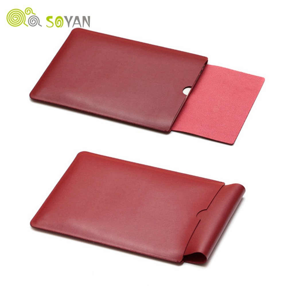 12 11 15 13 Inch Computer Multifunction Briefcase Bag Men Laptop Sleeve, Leather Case Bag for Macbook Air & Pro with Mouse Pad