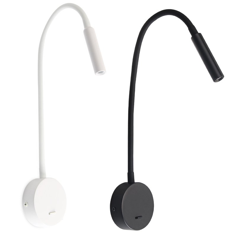 LED hotel bedside wall mounted lamp gooseneck reading light bedroom headboard reading light book light for reading in bed modern
