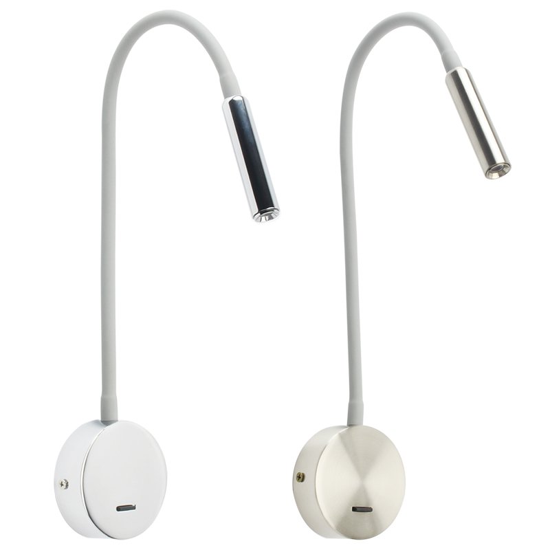LED hotel bedside wall mounted lamp gooseneck reading light bedroom headboard reading light book light for reading in bed modern