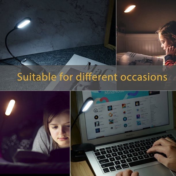 Dimmable Led Reading Light Usb Rechargeable Clip Book Light for Reading In Bed Mini Portable Amber Reading Lamp for Travel