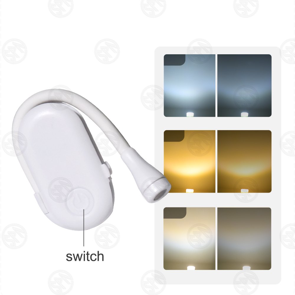 mini factory new design eye protective portable flexible USB rechargeable dimmable travelling LED clip bed reading light