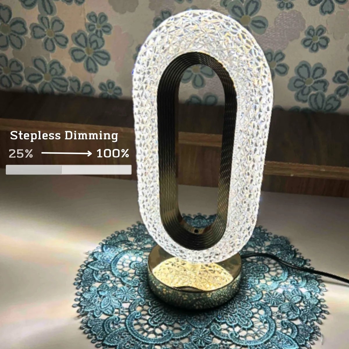 Crystal Stepless Dimming Touch Switch Remote Control USB Charging indoor lighting led lamparas Bedside table night light lamp