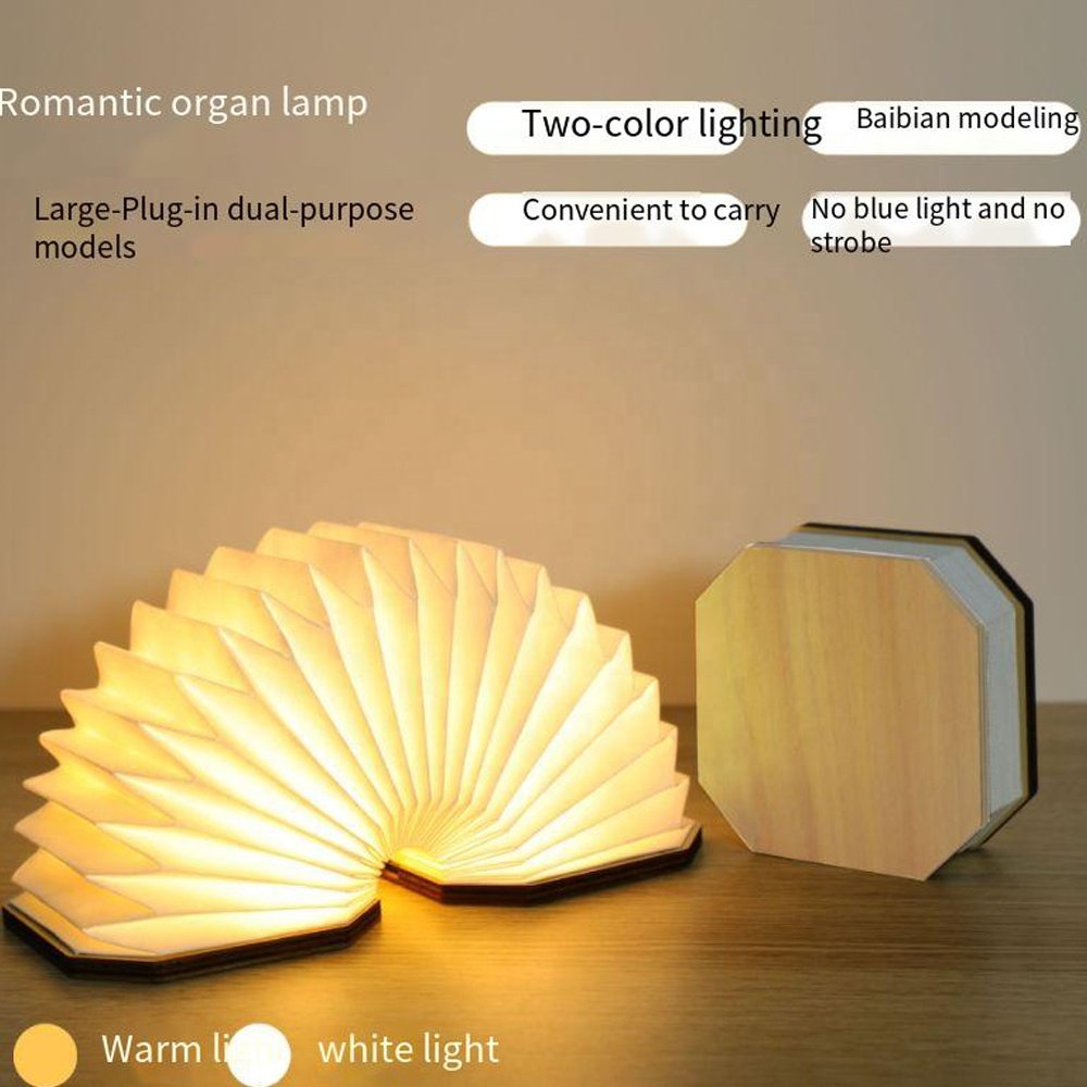 battery Book lamp usb rechargeable organ lamp atmosphere folding portable lantern table lamp creative gifts diy nightlight