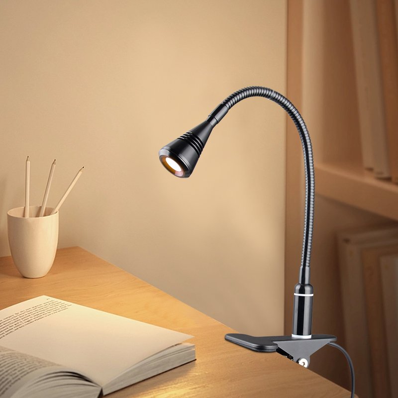 Clip on Desk 3W LED Reading Light Book Light, Eye Caring Reading Lamp, Perfect Clip Light for Bed Reading/Studying/Working