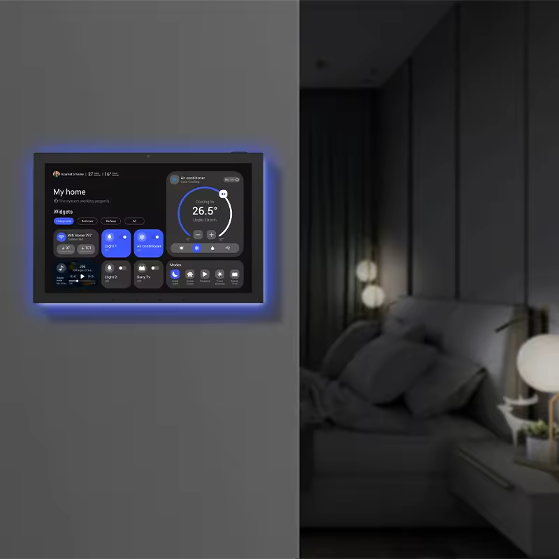 OEM Wall Mount 10.1 Inch Touch POE Power Surrounding Led Light Ethernet RFID NFC Android Tablet PC for Booking Meeting Room
