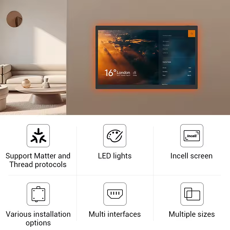 OEM Wall Mount 10.1 Inch Touch POE Power Surrounding Led Light Ethernet RFID NFC Android Tablet PC for Booking Meeting Room