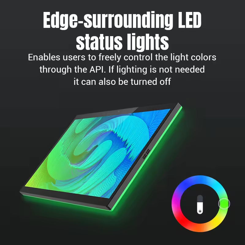OEM Wall Mount 10.1 Inch Touch POE Power Surrounding Led Light Ethernet RFID NFC Android Tablet PC for Booking Meeting Room