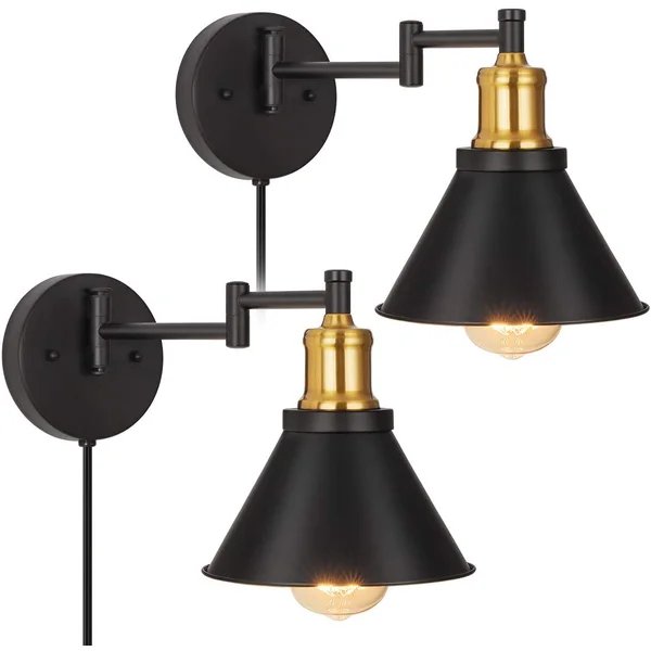 Brass Made Wall Scone Elegant For Home Hotel Bedroom Lighting Wall Ceiling Decor Usage Metal Wall Scone In Gold And Black Color