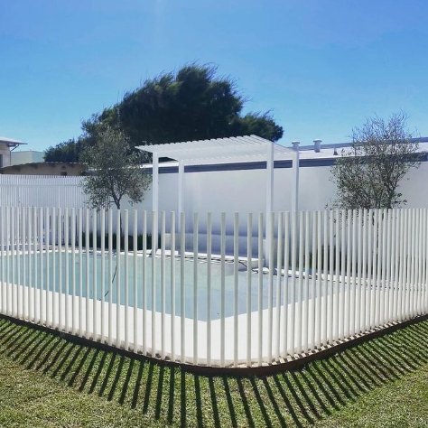 White Pvcminum 3D Vermetal Blade Bunnings Pool Fence Metal Steel Garden Fencetanrden Modern Design Easily Assembled Outdoor