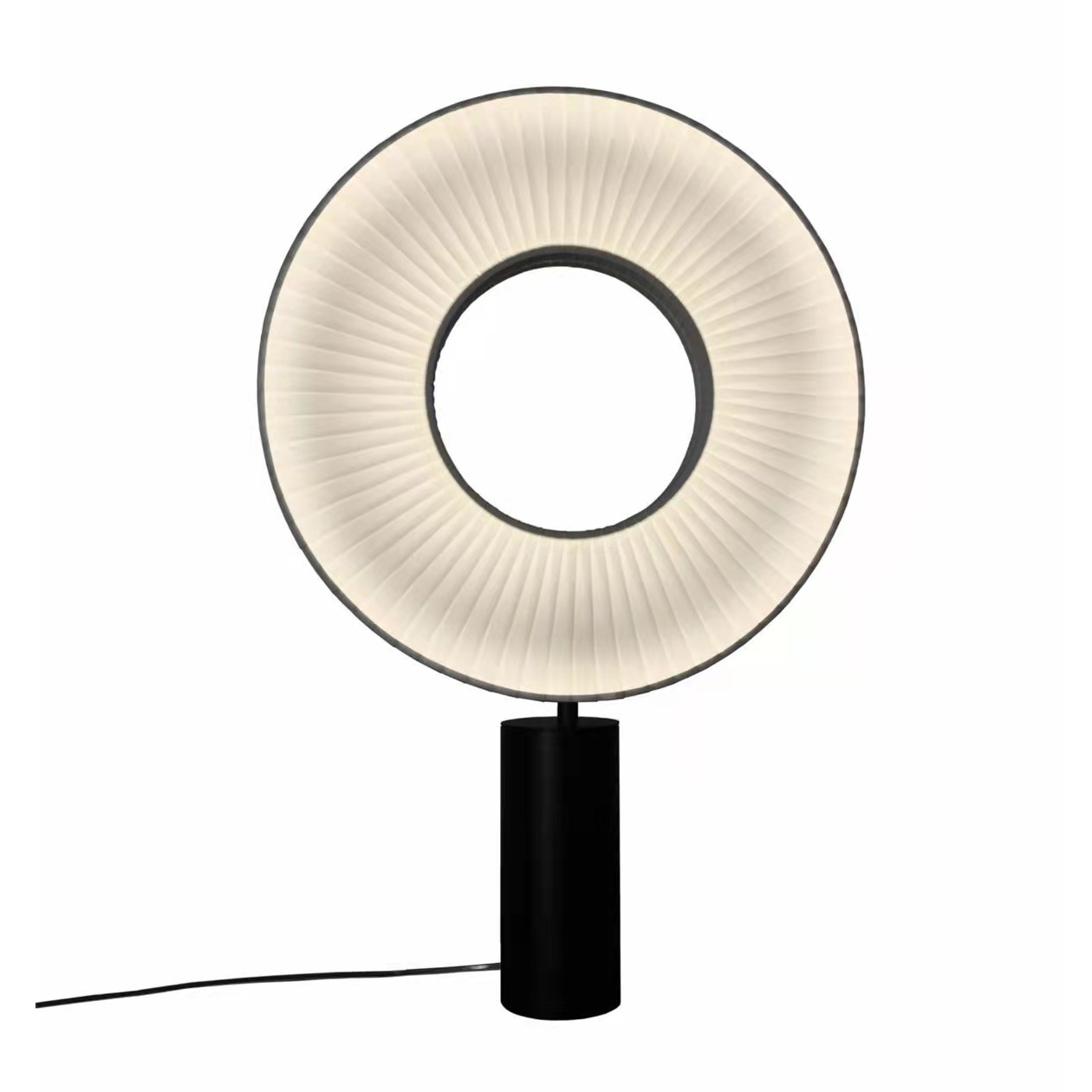 Black and White Cloth Table Lamp with Luxury Creative Minimalist Design Iron LED Room Decoration