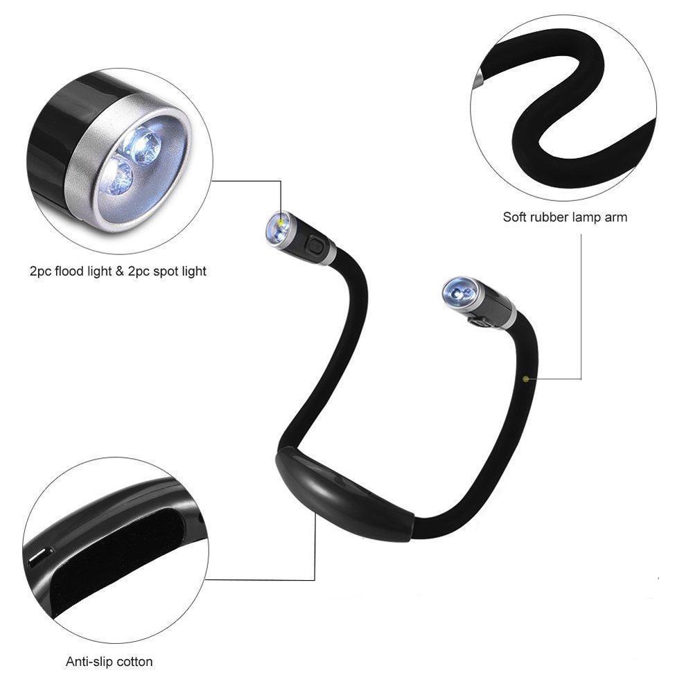 U-shaped Adjustable Portable Flexible Reading Book Light LED Hanging Neck Light Outdoor Sports Neck Lighting Lamp