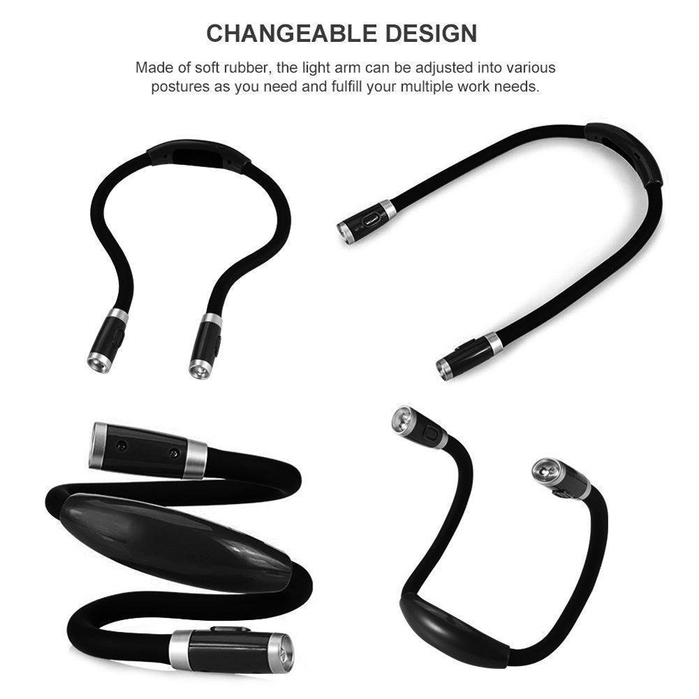 U-shaped Adjustable Portable Flexible Reading Book Light LED Hanging Neck Light Outdoor Sports Neck Lighting Lamp