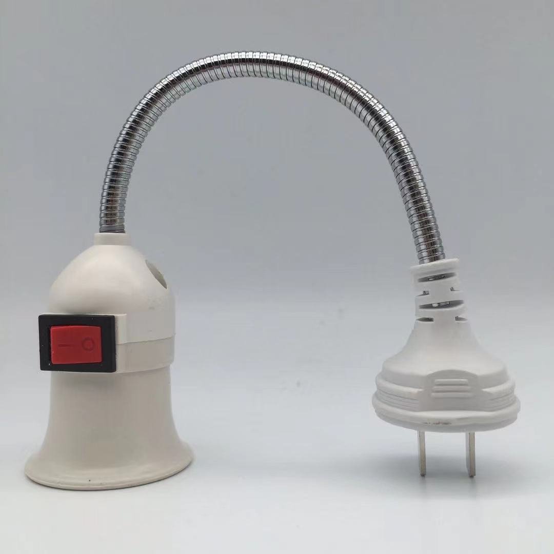 EU/US Plug E27 Lamp Base Wall Flexible Holder Light Socket Converter Bases On/Off 28CM Book light Adapter Plug Switch