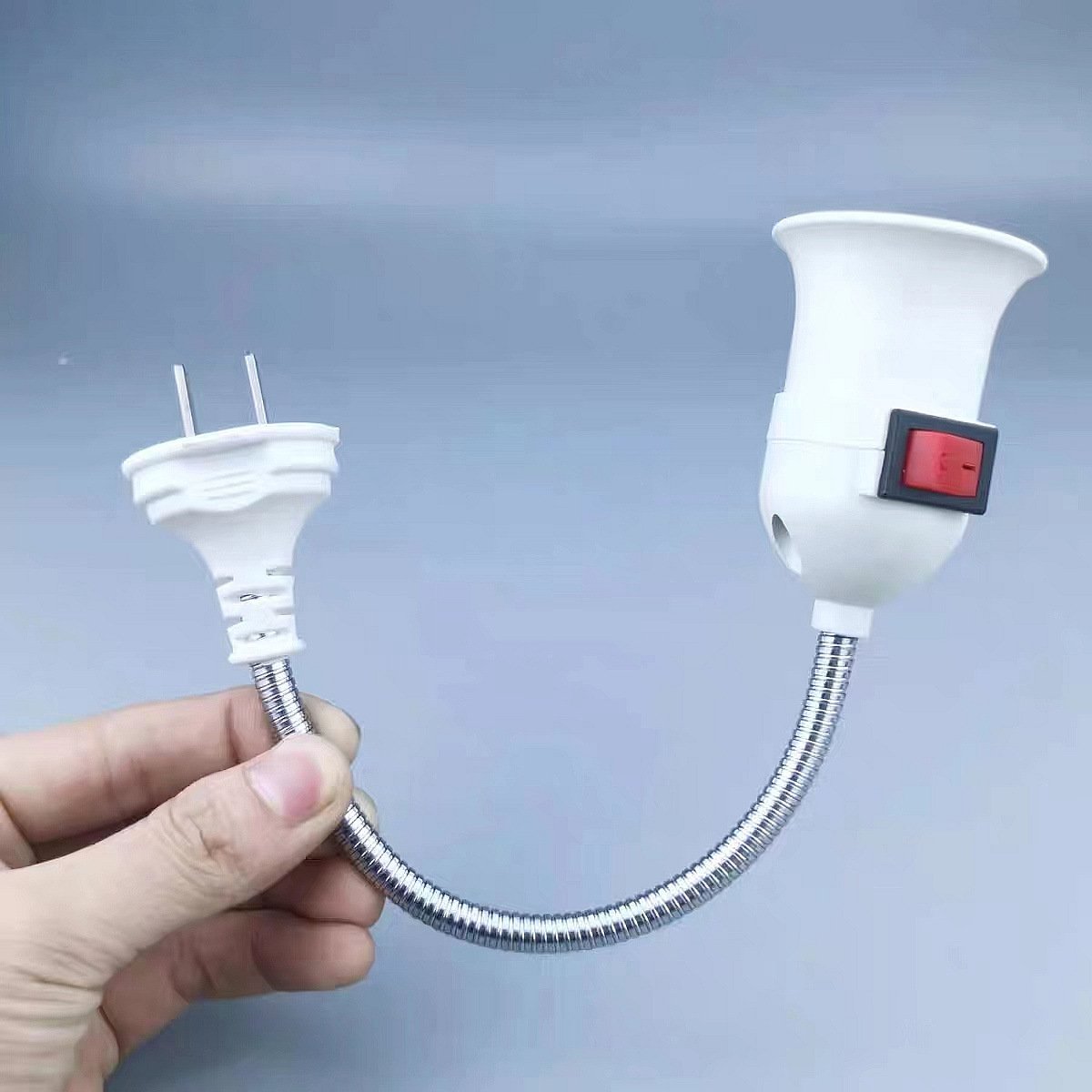 EU/US Plug E27 Lamp Base Wall Flexible Holder Light Socket Converter Bases On/Off 28CM Book light Adapter Plug Switch