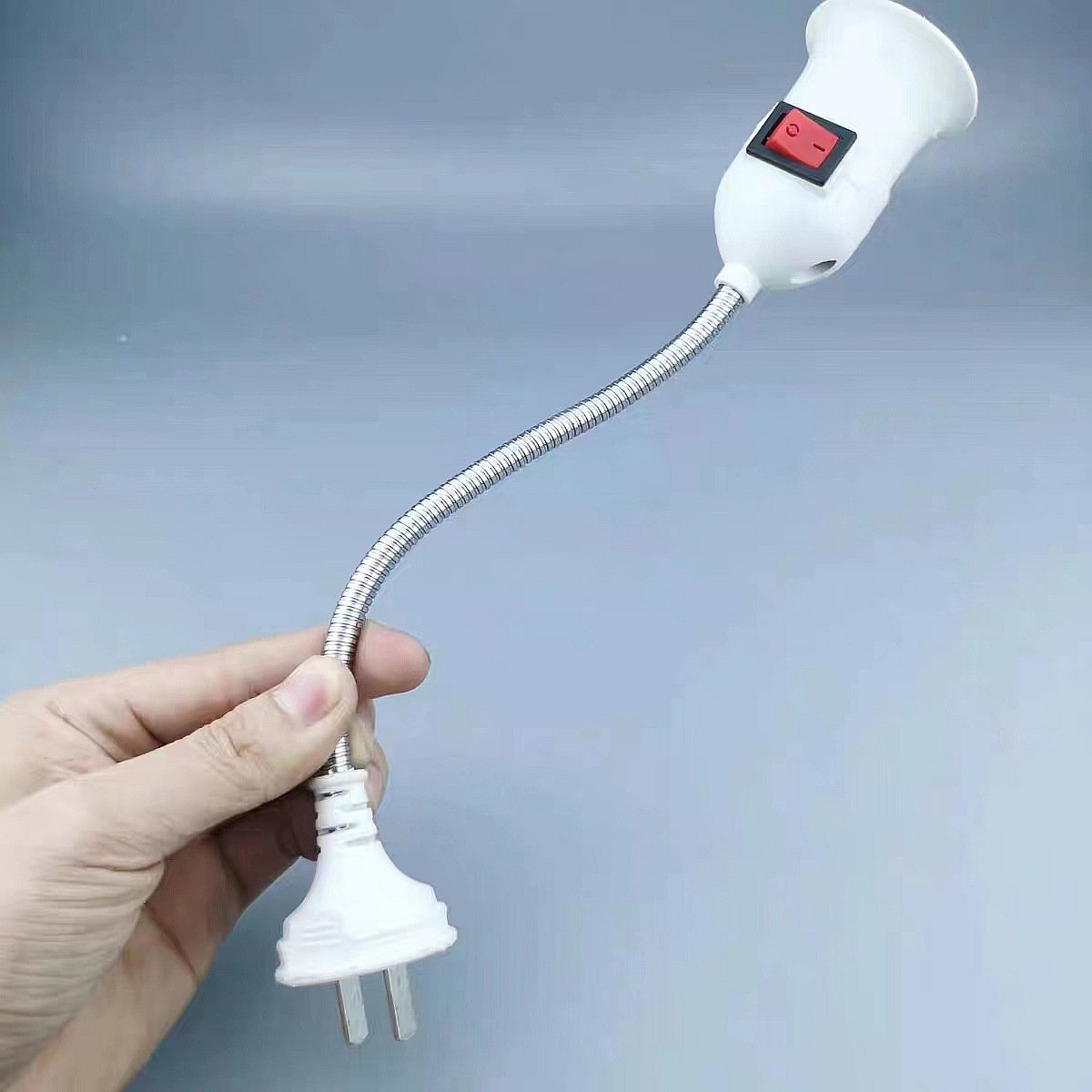 EU/US Plug E27 Lamp Base Wall Flexible Holder Light Socket Converter Bases On/Off 28CM Book light Adapter Plug Switch