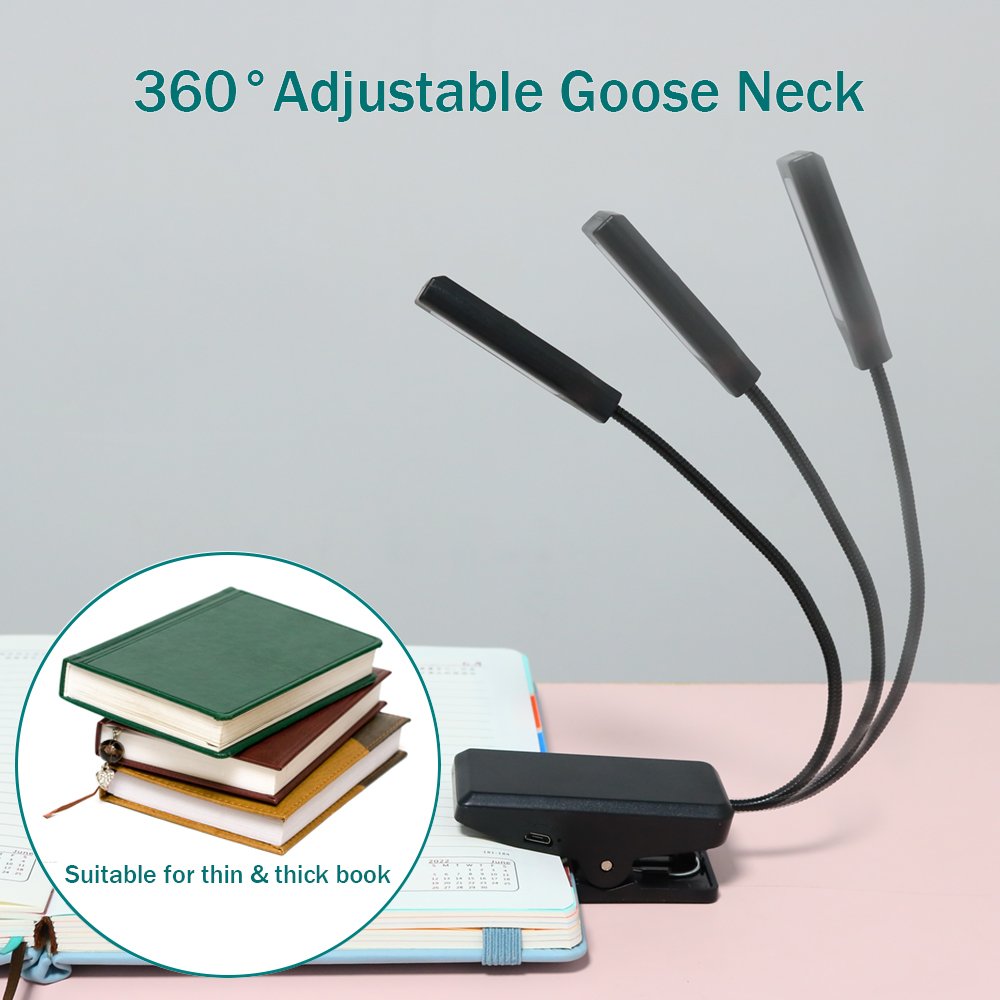 standard clip led book lamp rechargeable learning anti-myopia student dormitory bedside desk bedside folding clamp table lamp