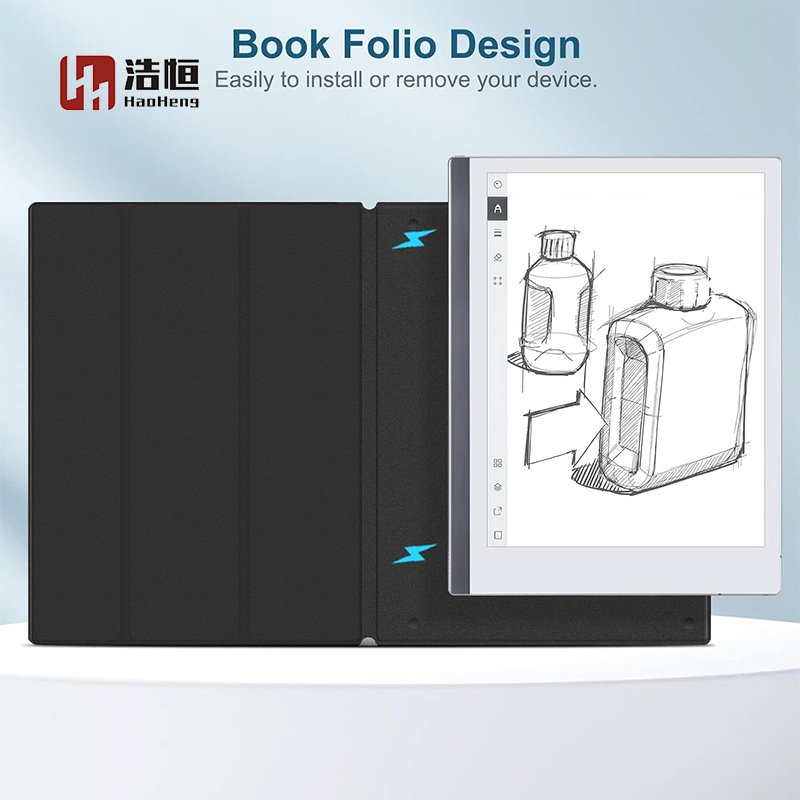Trifold Ultra Lightweight PU Leather Magnetic Case for Remarkable 2 Paper Tablet Book Bulit-in Magnet