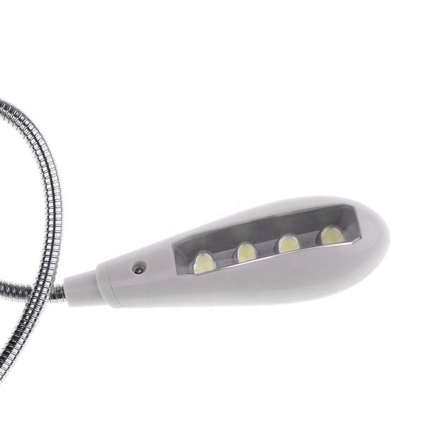 Flexible 8 LED 2 Arms Music Stand Light Lamp Book Illumination Bright - White, as described