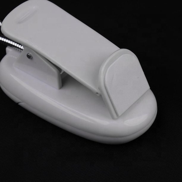 Flexible 8 LED 2 Arms Music Stand Light Lamp Book Illumination Bright - White, as described