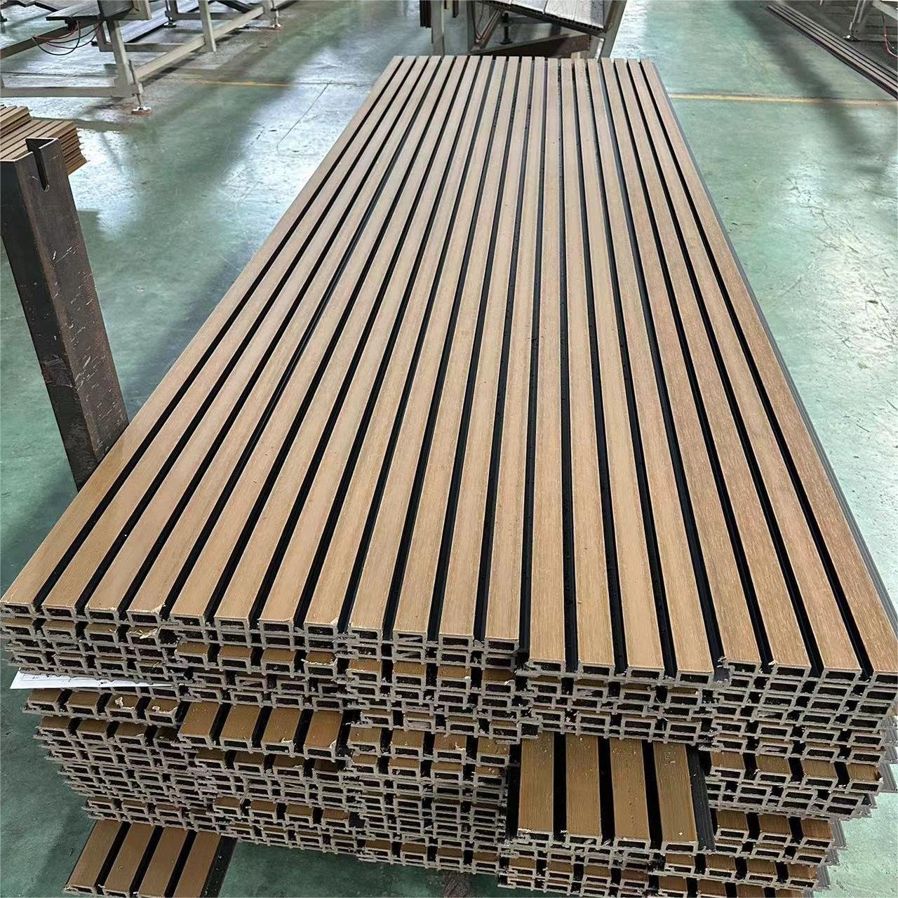 Eco-friendly Interior WPC Wood Wall Cladding Exterior with LED Strip Light Great Wall Wpc Fluted Wood Flexible Designs WPC Panel