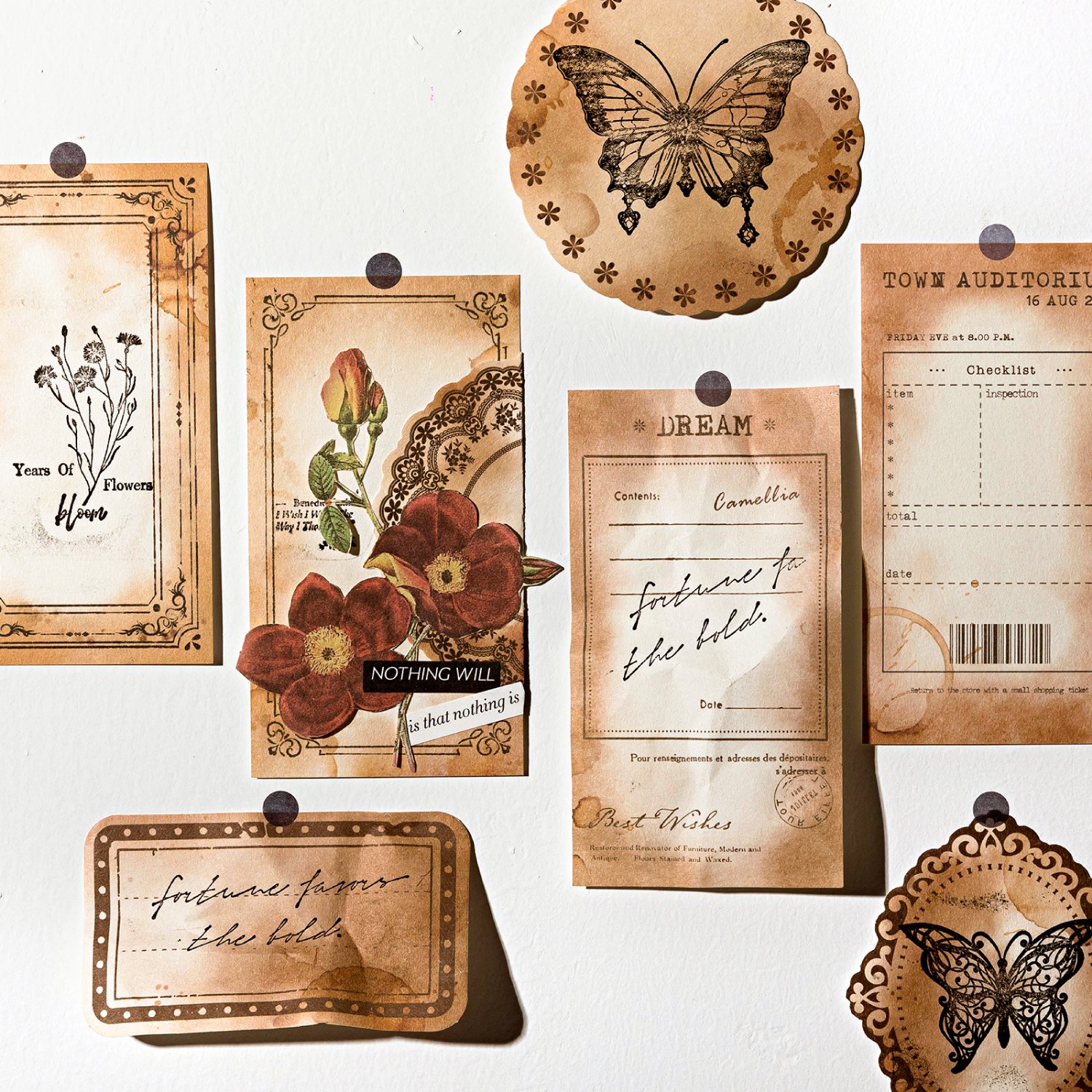 Light Retro Salt Label Lace Paper Tickets Coffee Stains Notes Memories Handbooks Materials Pad Decoration Stationery Paper