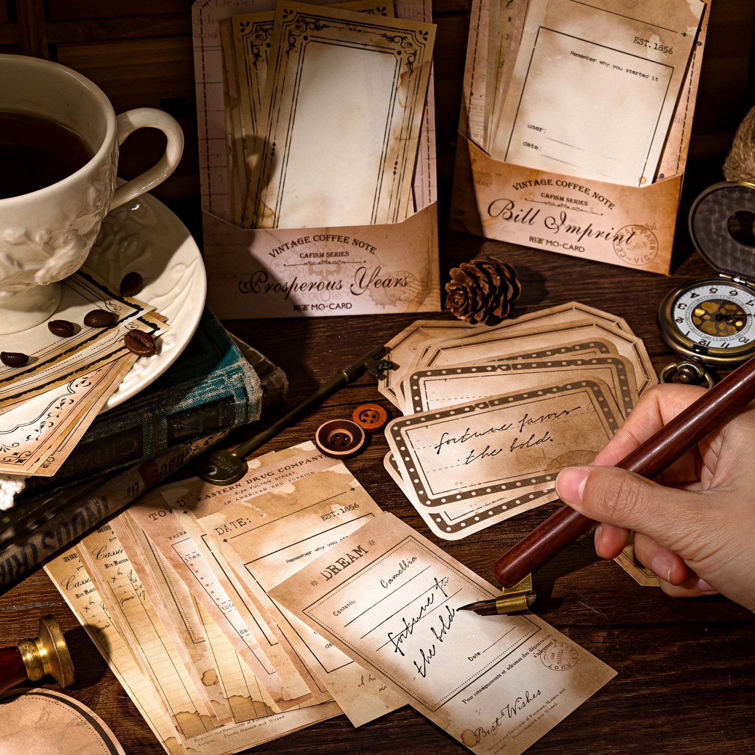 Light Retro Salt Label Lace Paper Tickets Coffee Stains Notes Memories Handbooks Materials Pad Decoration Stationery Paper