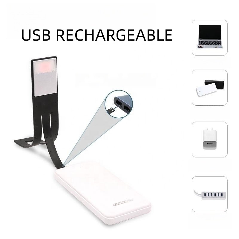 Wason Hot Sale Promotion Children Student Bendable Clip On 3 Colors USB Rechargeable Led Book Light For Night Reading Working