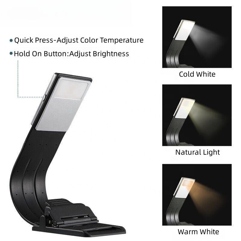 Wason Hot Sale Promotion Children Student Bendable Clip On 3 Colors USB Rechargeable Led Book Light For Night Reading Working