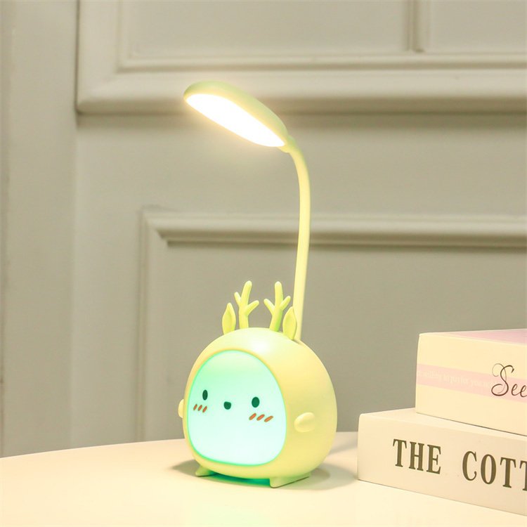 Cartoon Lovely Rabbit Bunny Eyecare Usb Charge Children Night Light Led Reading Table Lamp Portable Desk Lamp for Kids Gift