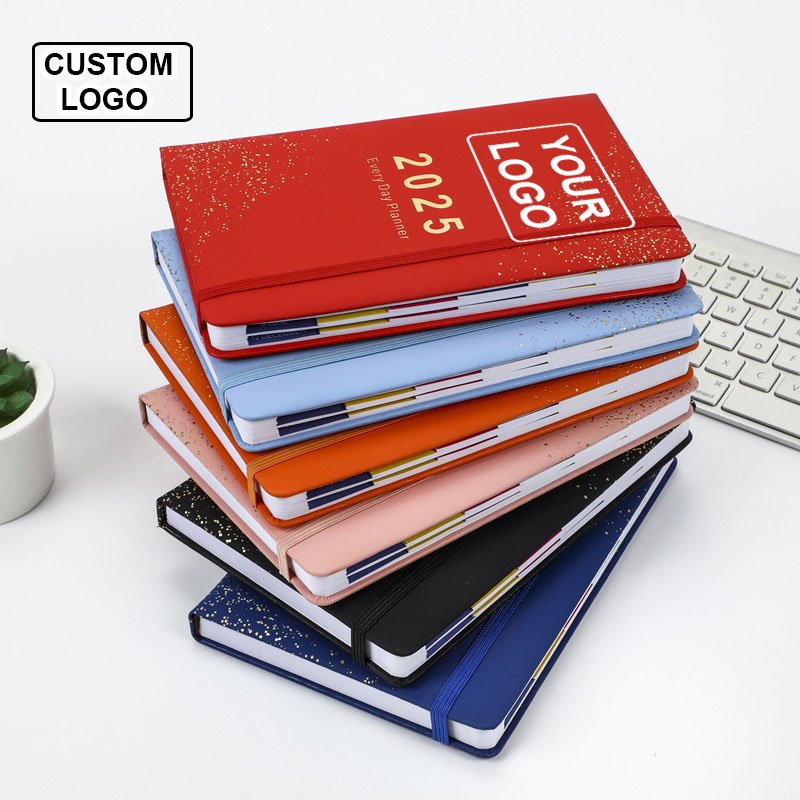 2025 diary English agenda notebook 365 days Spanish daily plan calendar book custom planner