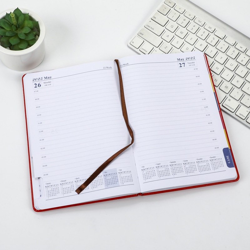 2025 diary English agenda notebook 365 days Spanish daily plan calendar book custom planner